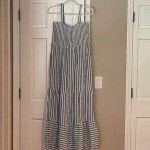 Raviya Blue and White Striped Maxi Dress